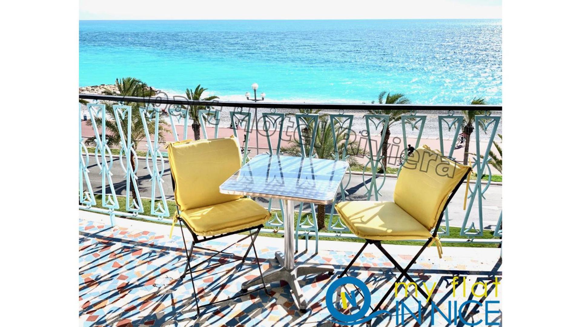 ApartHotel Riviera - Promenade des anglais - 1 Bedroom AC apartement - Amazing Sea View - Large terrasse - Balcon Vague Bleue Nice Buitenkant foto